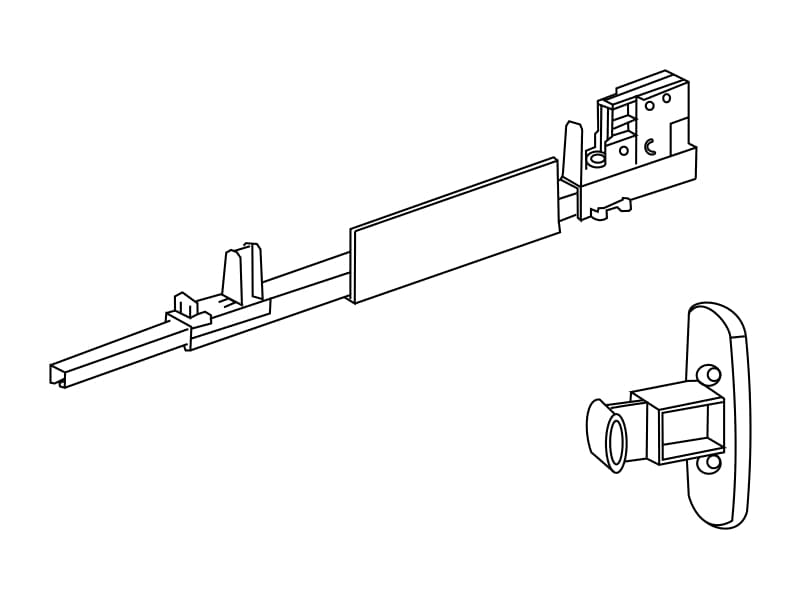 Drawer slide UNIVERSAL PLUS, full extension, soft closing, JUPAL schema