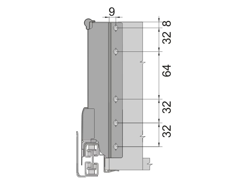 Rear fixing bracket, H215, HARN schema