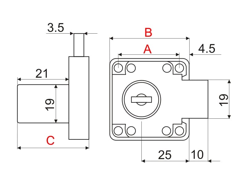 Furniture lock 852 schema