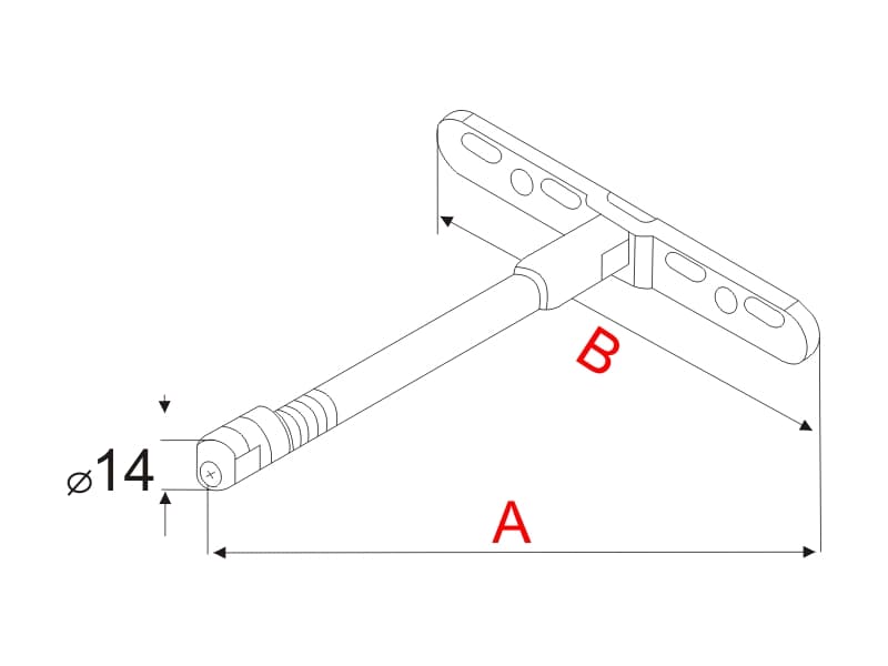Shelf support for 25mm, concealed mounting, with plate, MN112, 3D schema