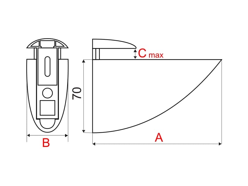 Shelf support PELIKAN schema