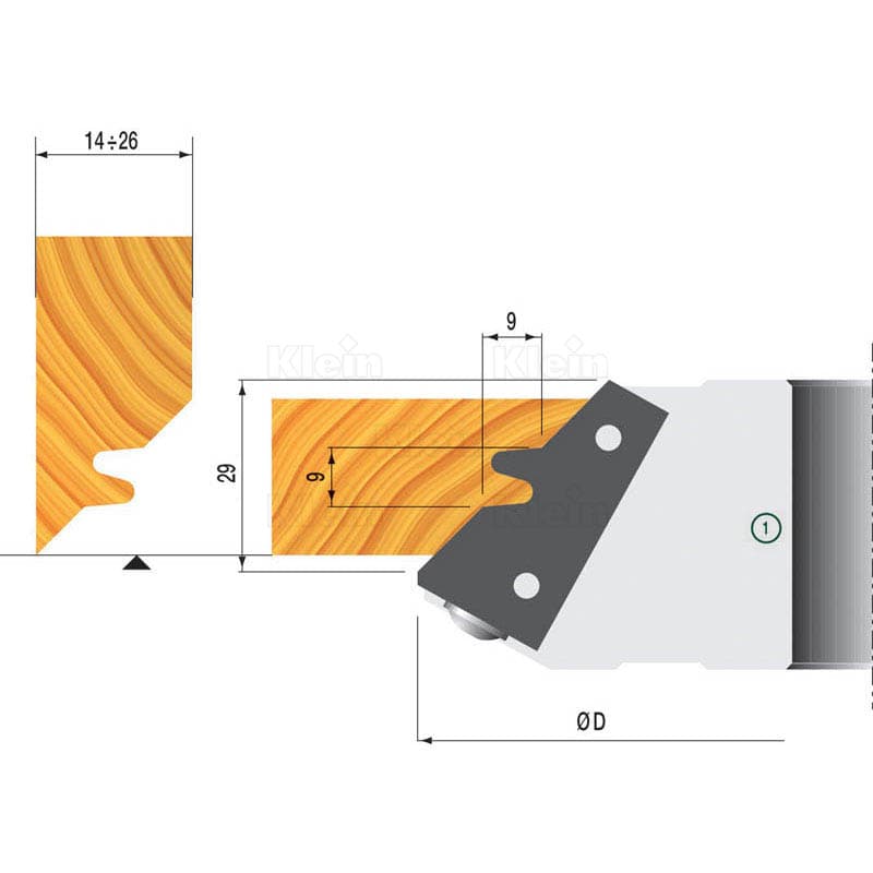 Hw mitre joint cutterhead 45° схема