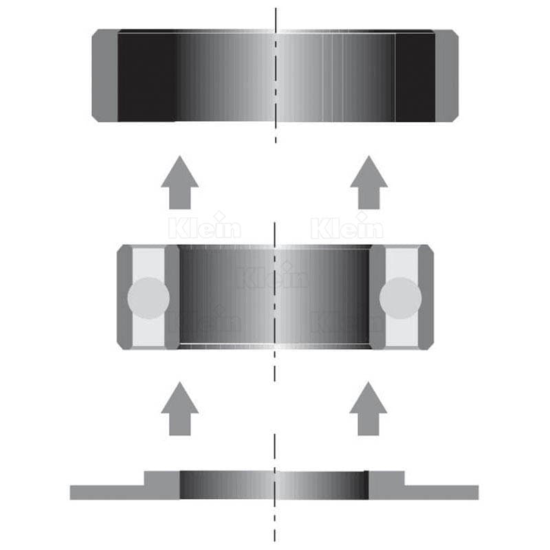 Ball bearing with butting ring set schema