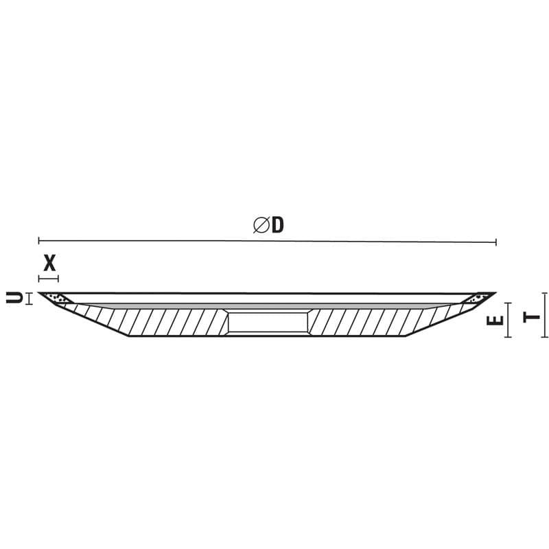Grinding wheel for hw tipped sawblades schema