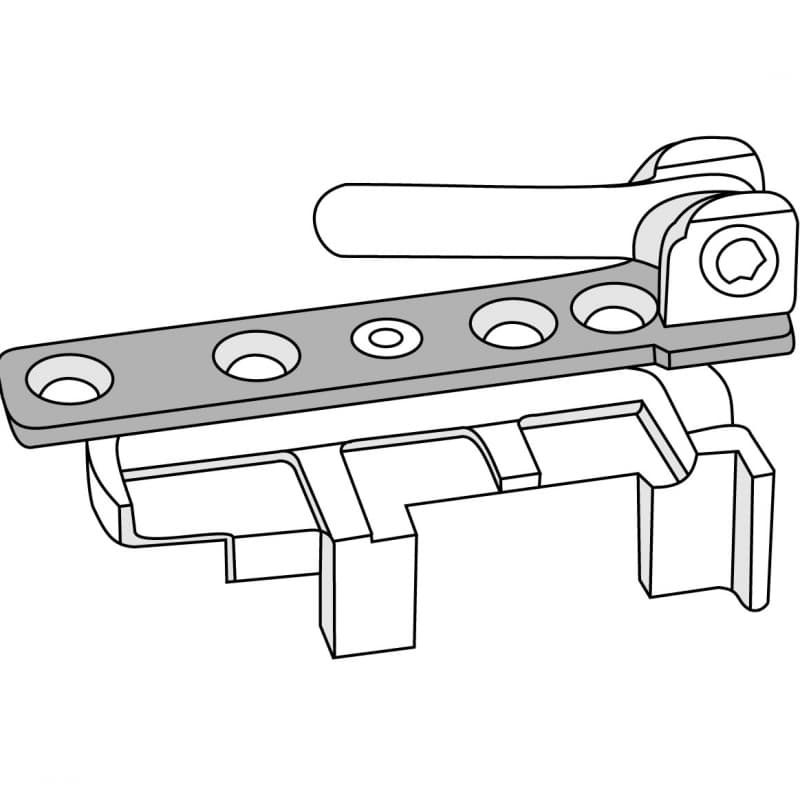 Special devices for angular hinges inserting schema