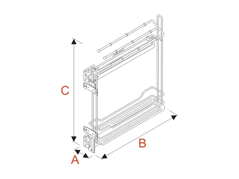 Towels mini pull – out full extension soft closing  - Maxima EVO schema
