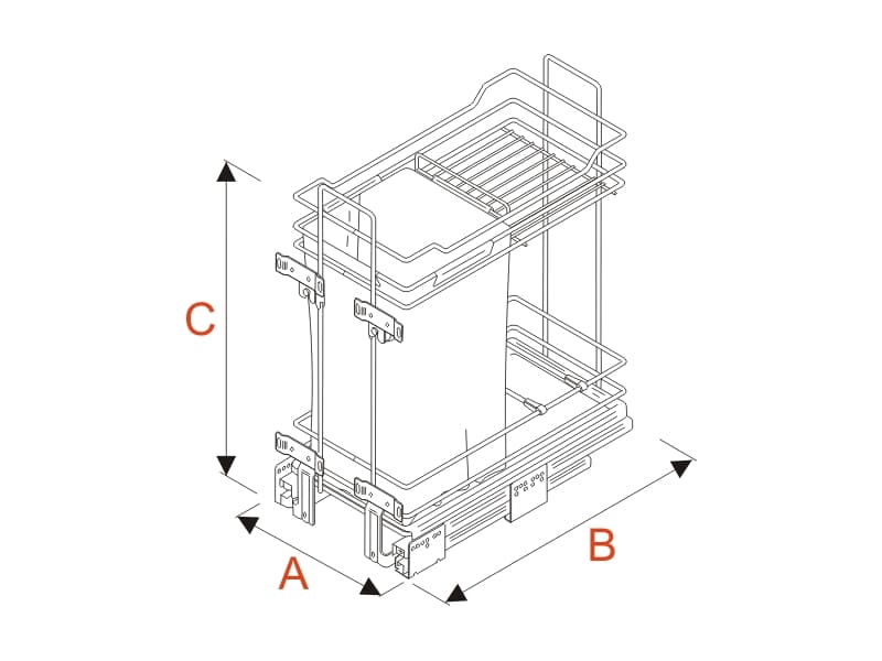 Bread and botle mini pul – out full extension soft closing  - Maxima EVO schema