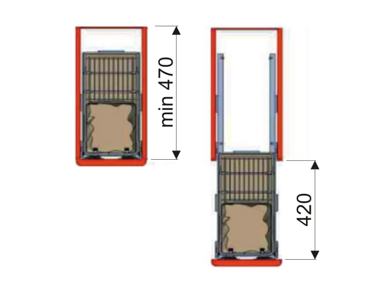 Bread and botle mini pul – out full extension soft closing  - Maxima EVO schema
