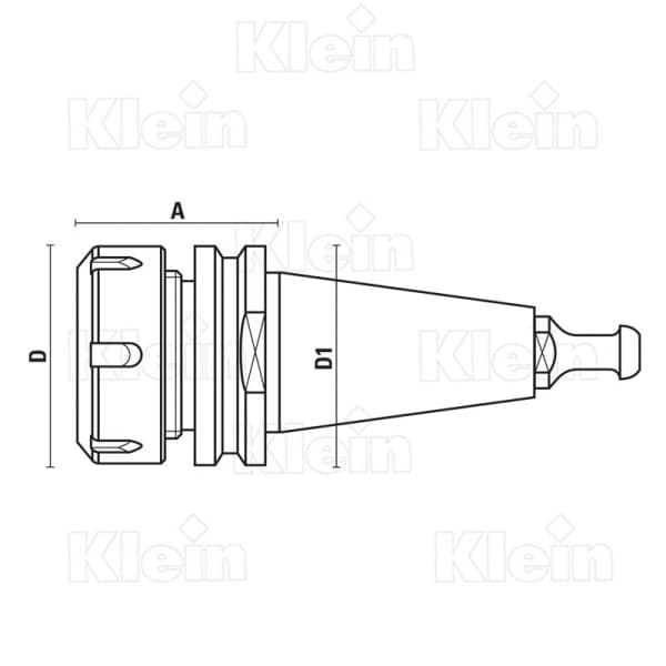 Collet chucks iso 30 inox schema