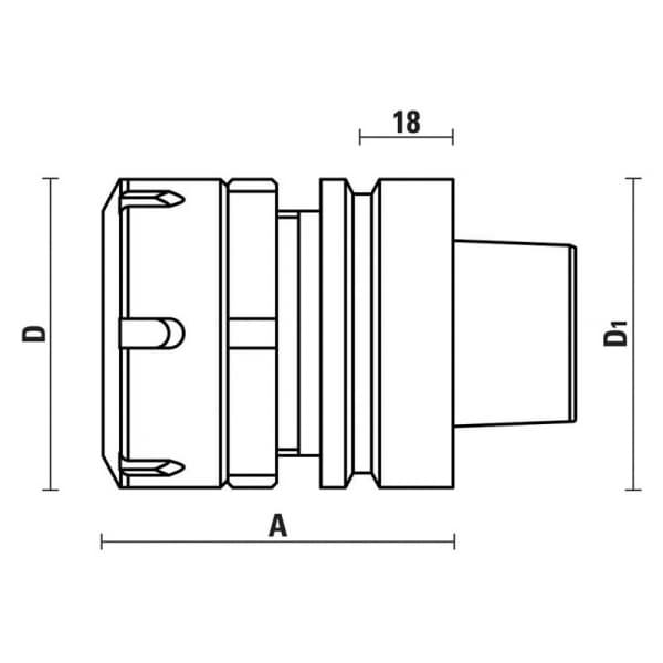 Collet chucks hsk63f inox schema
