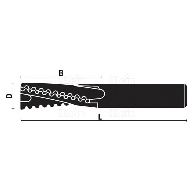 Solid carbide spiral cutters, roughing style z=3 (lh rot.) schema