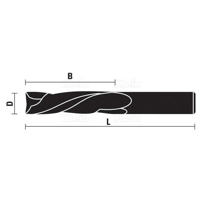 Solid carbide spiral cutters finish style z=2 (lh rot.) schema