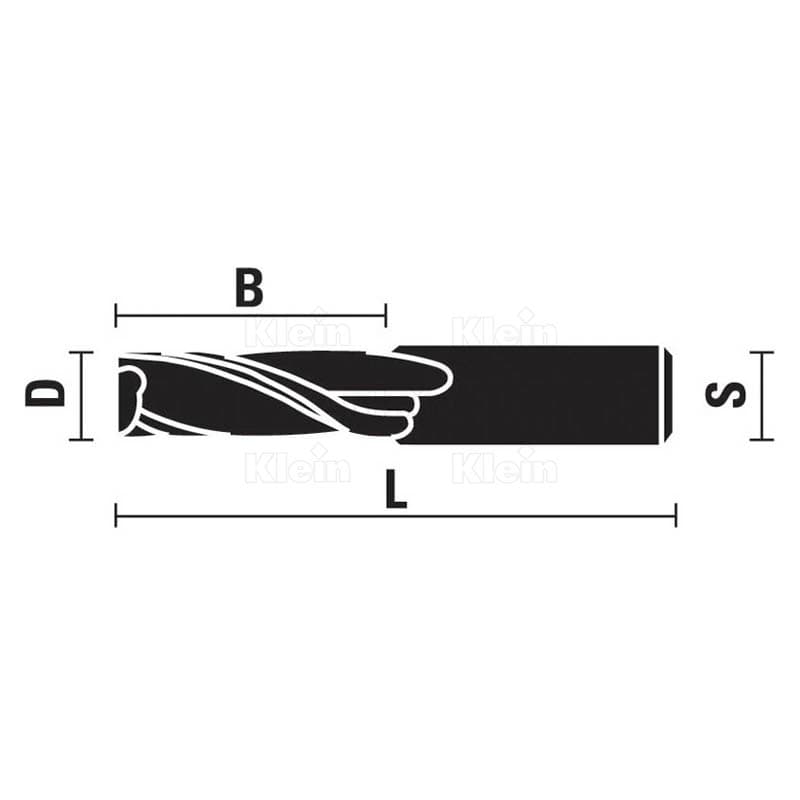 Solid carbide spiral cutters, finish style s=8 z=2 schema