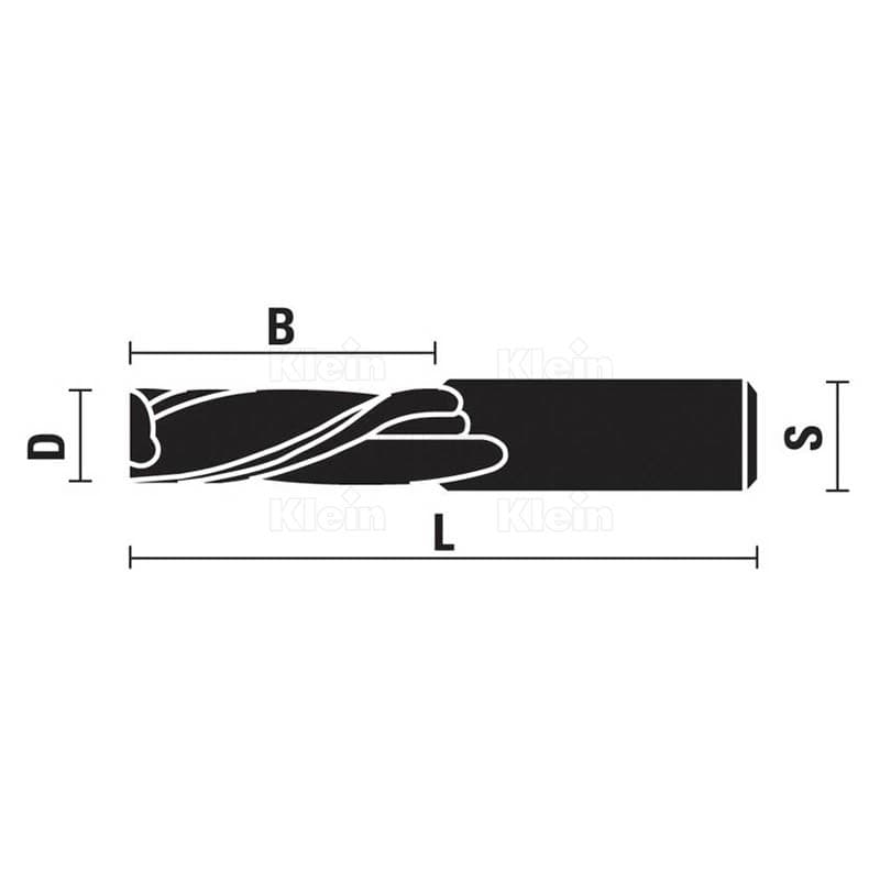 Solid carbide spiral cutters, finish style s=8 z=2 schema