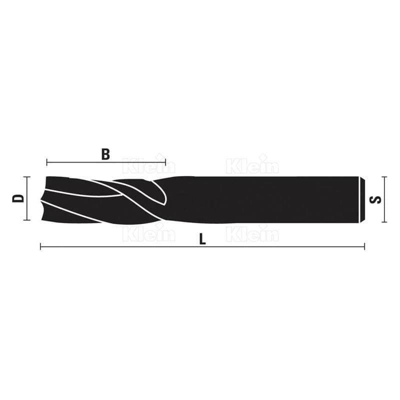 Solid carbide spiral bits up cut z=1 - z=2 schema