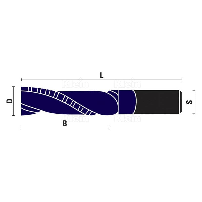 Solid carbide spiral bits up cut z=2 kleindia® schema