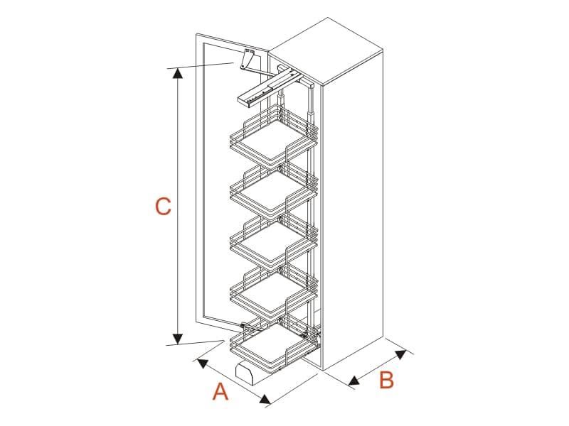 Reversible pantry unit PEGASIUS / INOXA schema