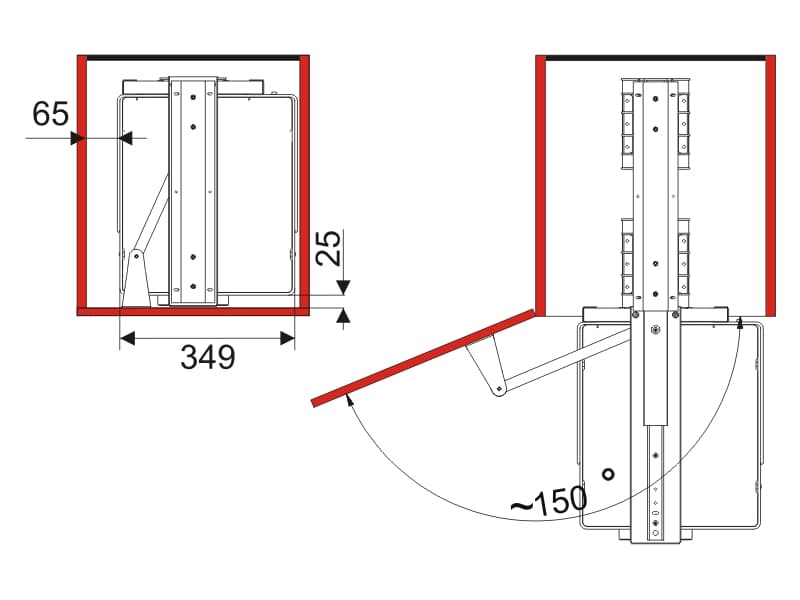 Reversible pantry unit PEGASIUS / INOXA schema
