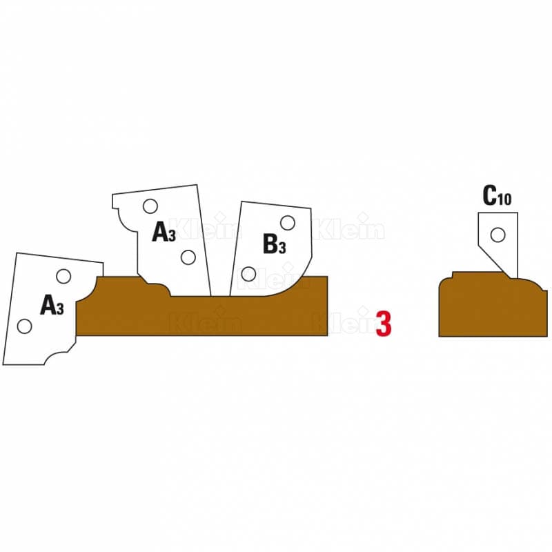 Complete cutters set for cabinet doors schema