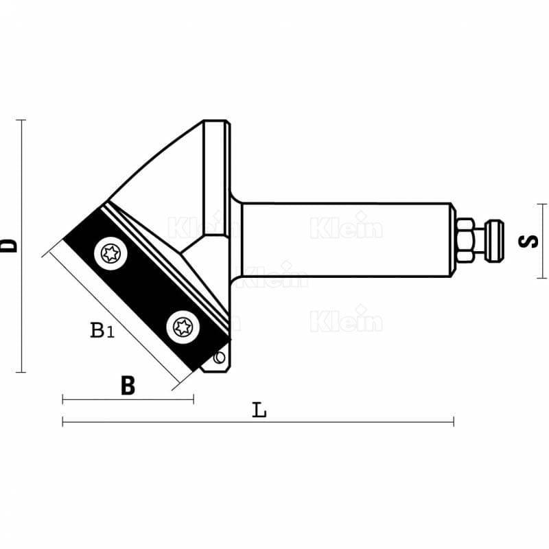 Hw insert v-groove router bits z=1 schema