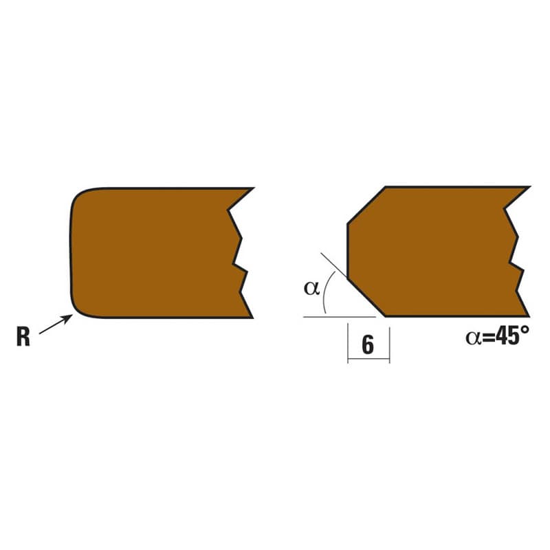 Hw insert router bits for rounding and chamfering z=2 схема