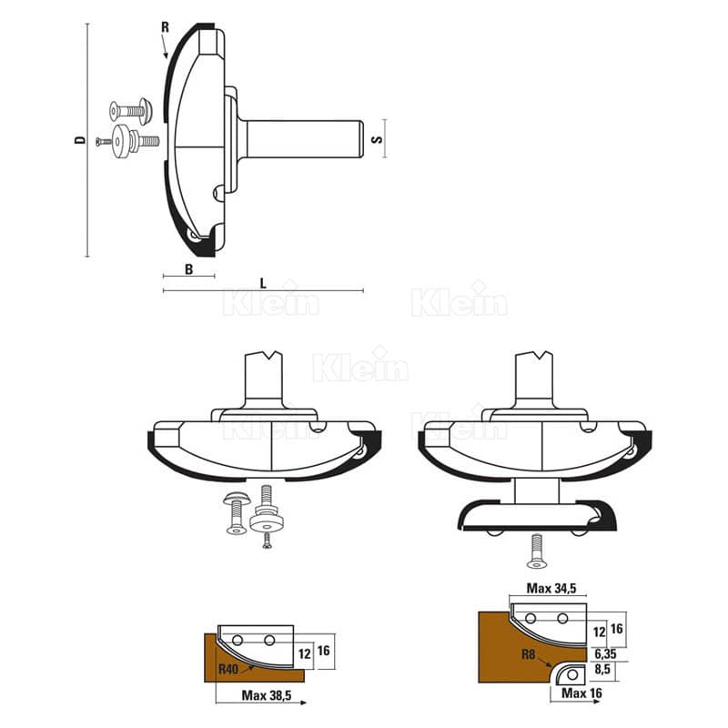 Hw insert profile raised panel router cutters z=2 schema