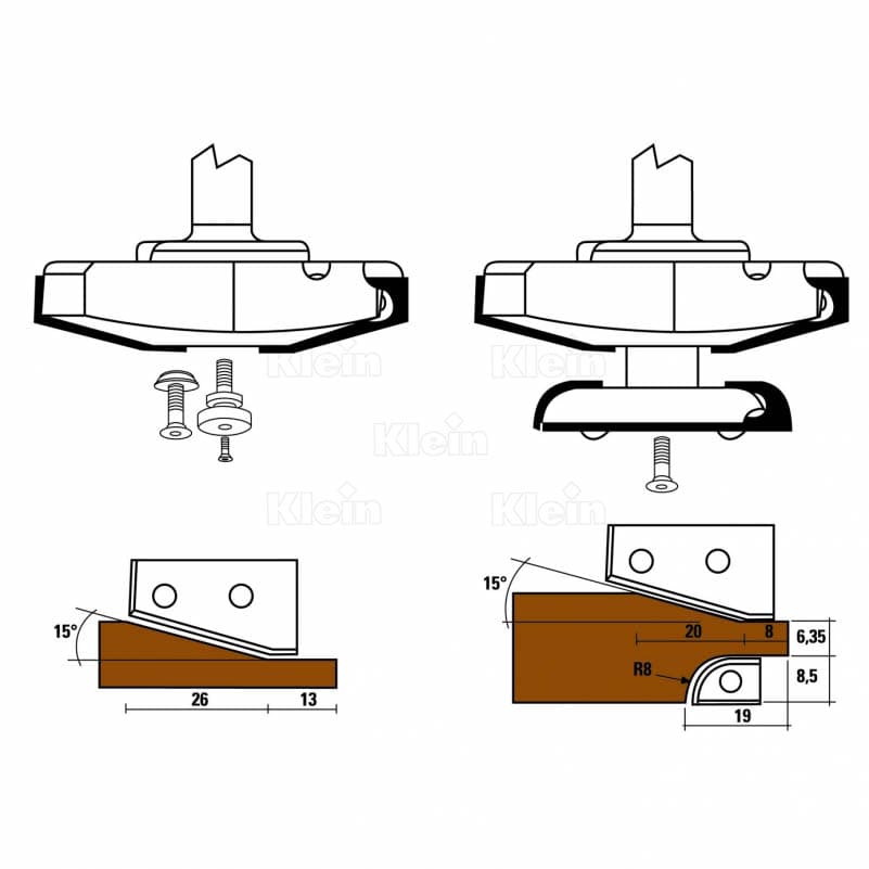 Hw insert profile raised panel router cutters z=2 schema