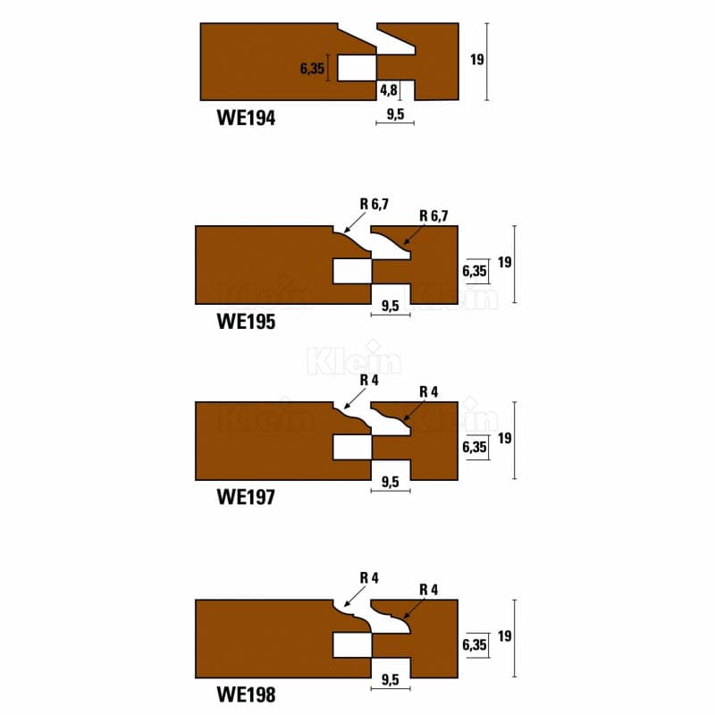Hw insert counter-profile cutters z=2 schema
