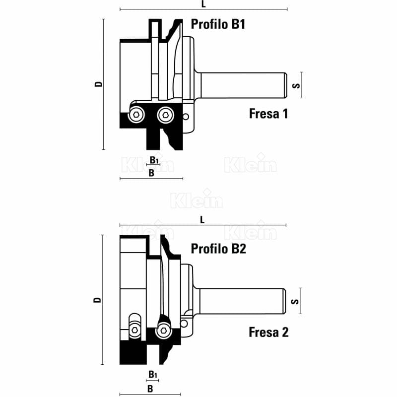 Hw insert counter-profile cutters z=2 schema