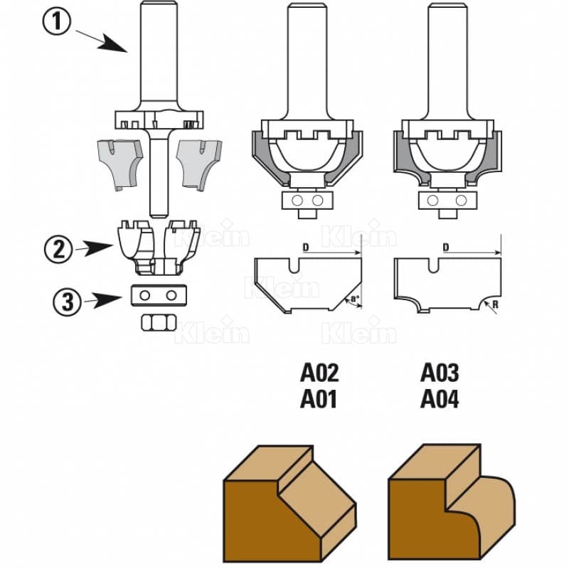 Hw interchangeable insert router bits “nova system” z=2 schema