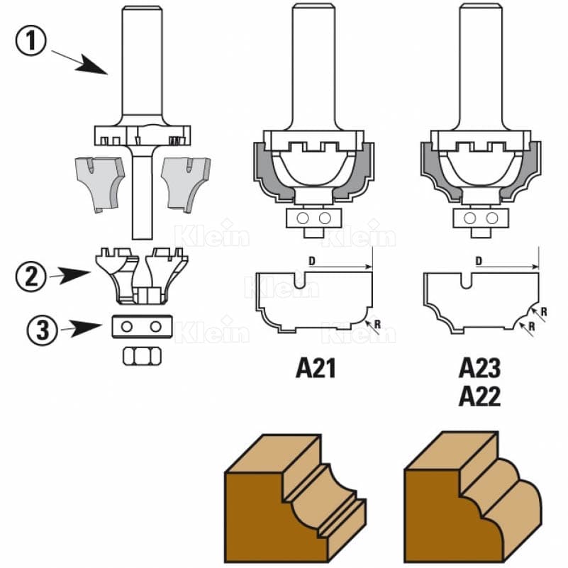 Hw interchangeable insert router bits “nova system” z=2 schema