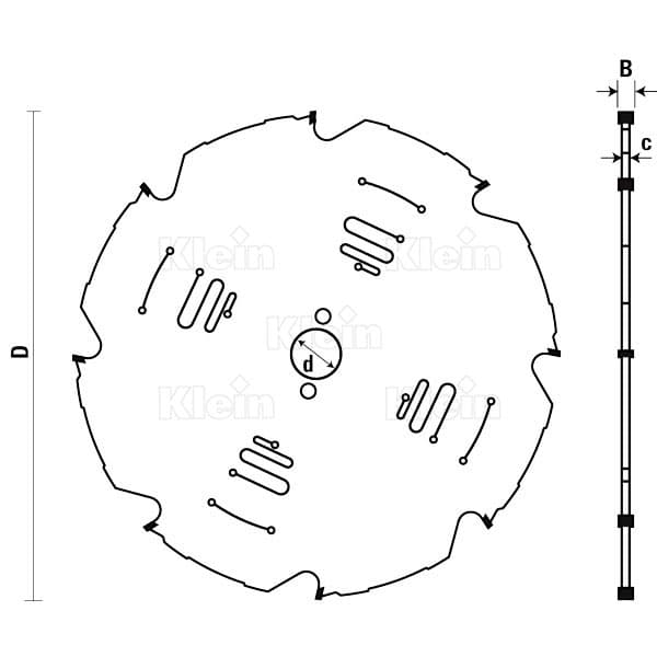 Dp saw blades for cutting abrasive materials schema