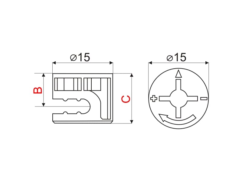 Eccentric (Cam) 15mm schema