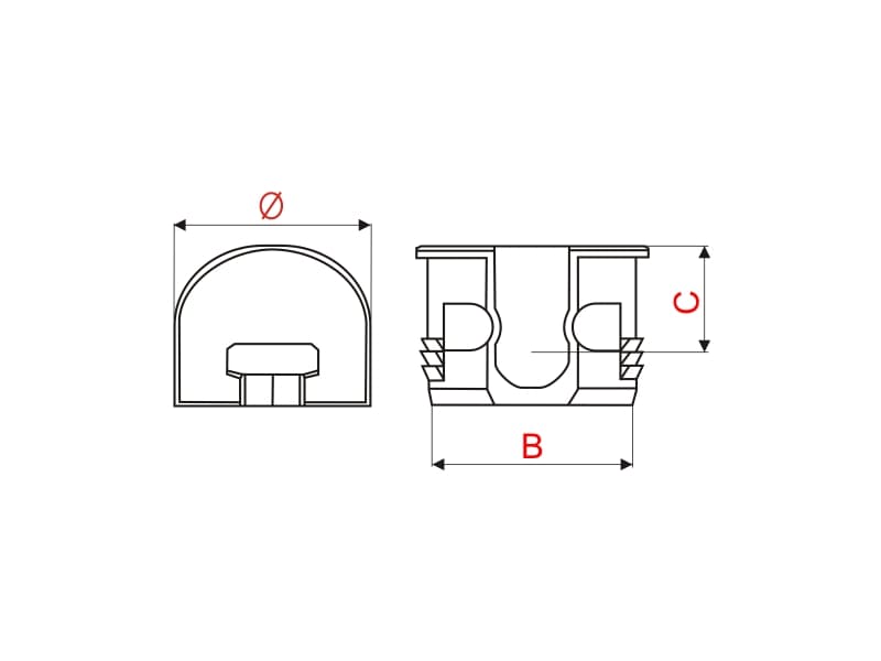 Connecting fitting PVC schema