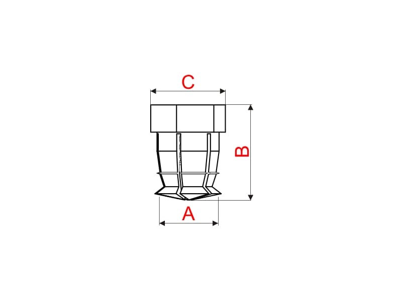 Brass socket with PVC ball schema