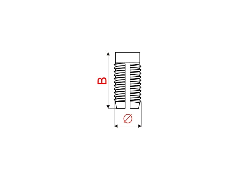 Plastic socket screw-wood schema