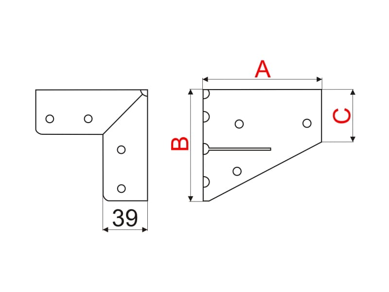 Corner bracket for table schema