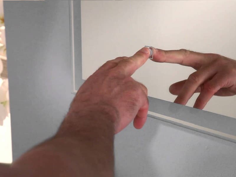 Mirior ON/OFF/DIMMER touch buton 1-pole, WHITE/BLUE light black  (S1007) schema