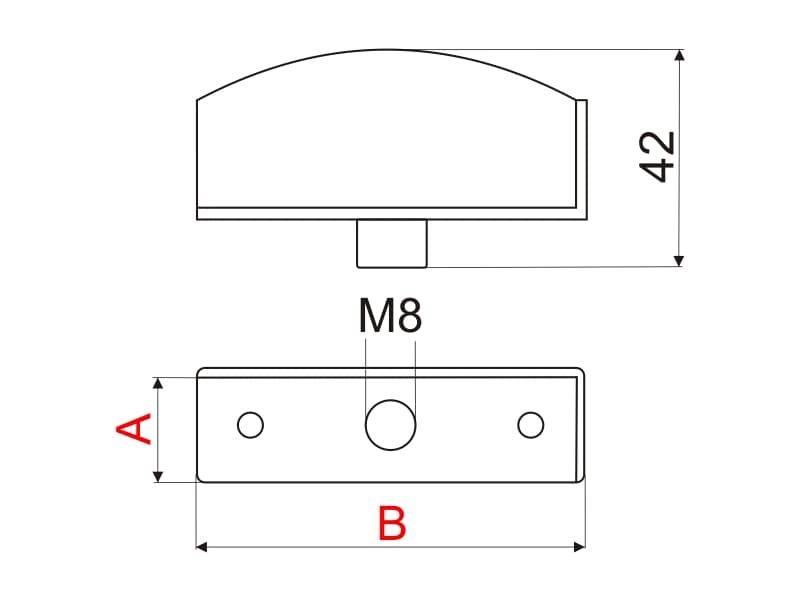 Corner foot M8 schema