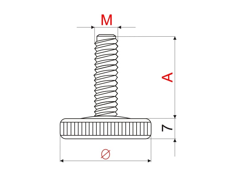 Adjustable foot M6 schema
