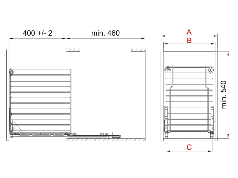 Bottom laundry basket schema