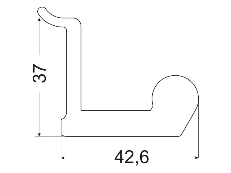 Hook L-60mm schema