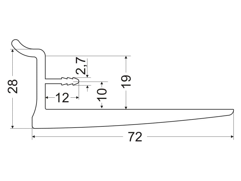 Shelf handle 18mm schema