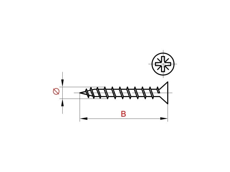 Screw for wood POZI schema