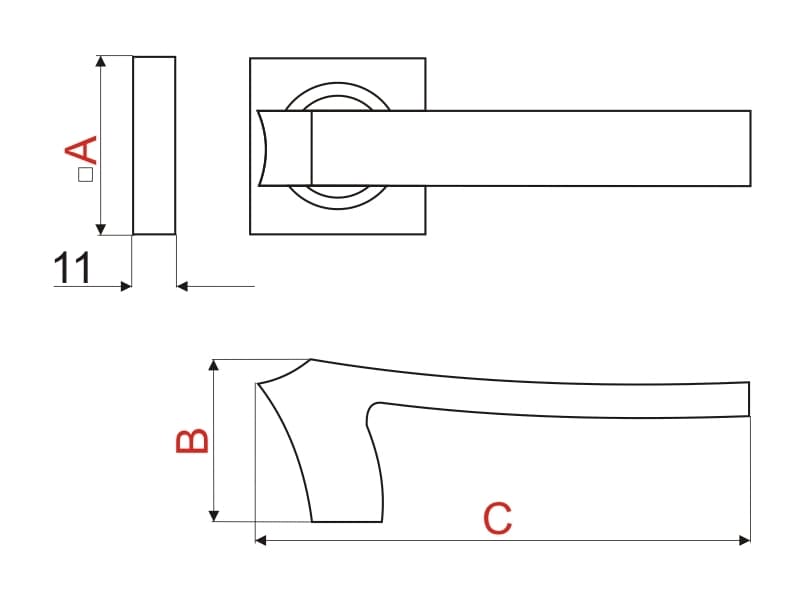 Door handle DH-04 sqare schema