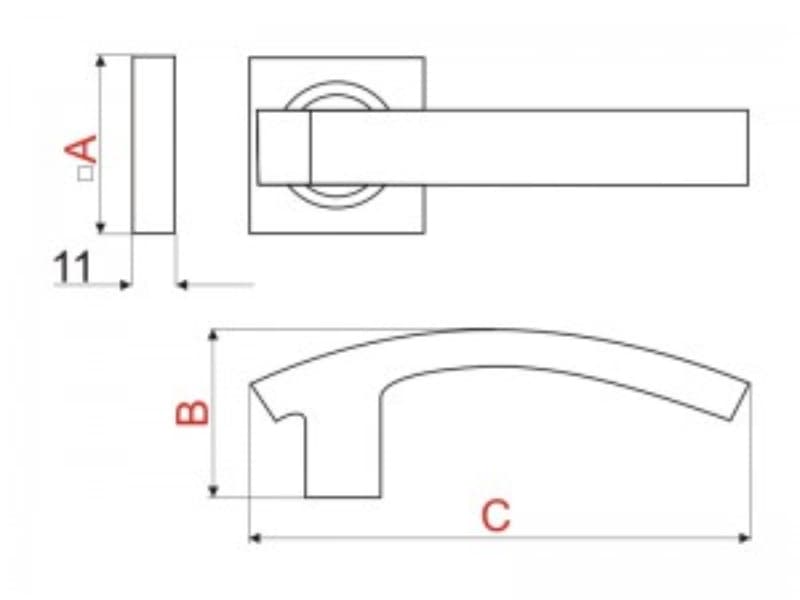 Door handle DH-17 sqare schema