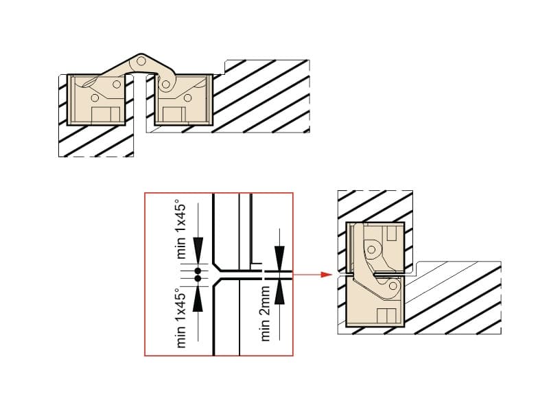 Concealed hinge for interior doors with 3D adjustment, model 1430 MAX, 40/60kg. schema
