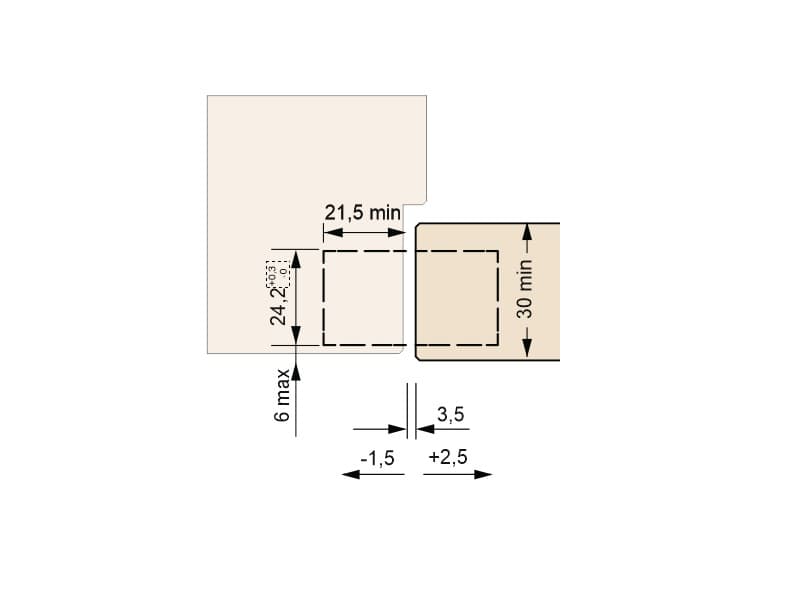 Concealed hinge for interior doors with 3D adjustment, model 1430 MAX, 40/60kg. schema