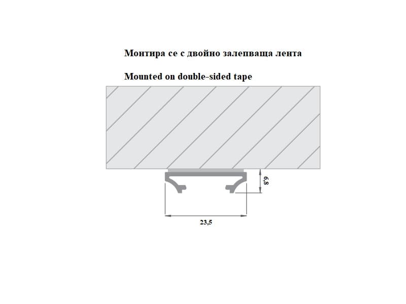 Aluminium LED profile LL-15 schema
