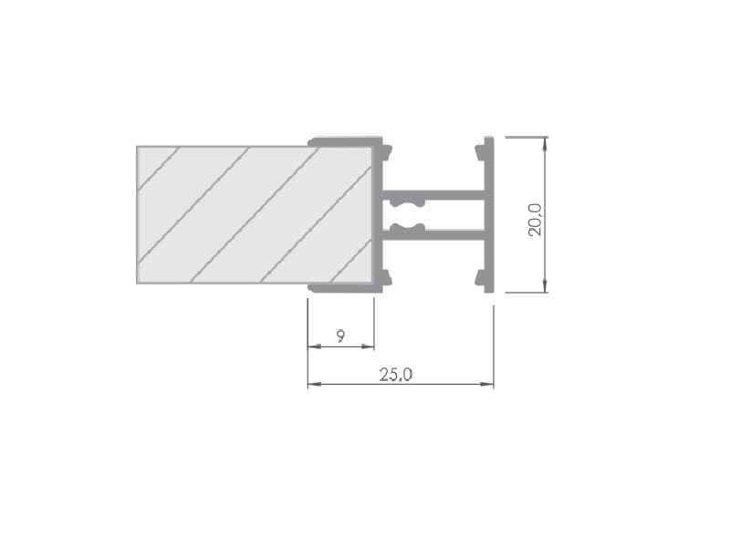 Aluminium LED profile LL-17 schema